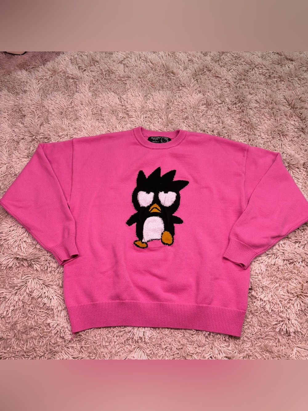 Forever 21 x Sanrio Badtz-Maru Pink Graphic Knit Sweater Women’s L
